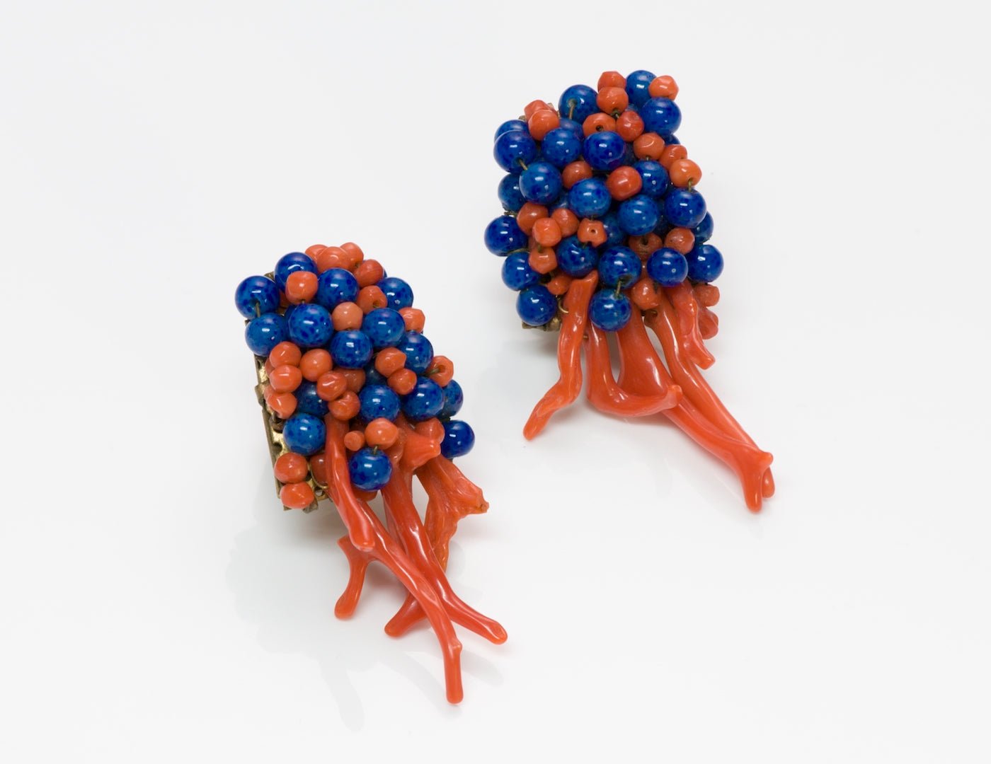 Vintage Faux Coral Earrings