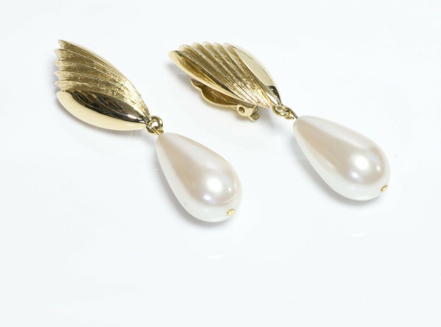 Vintage GIVENCHY Paris Long Pearl Drop Earrings
