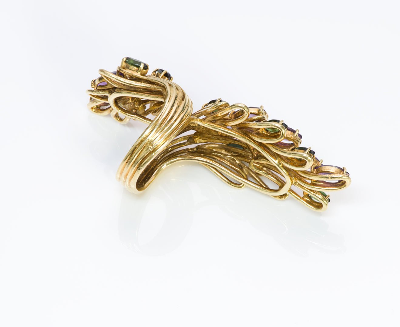 Vintage Gold Amethyst & Tourmaline Ring