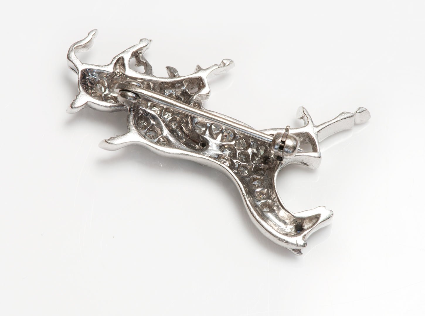 Vintage Gold Diamond Horse Brooch
