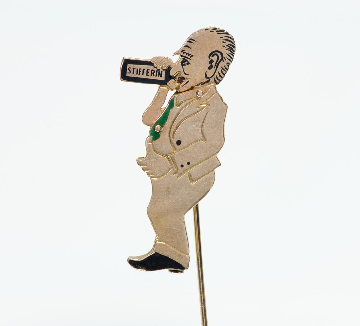 Vintage Gold Enamel Naughty Erotic Mechanical Stick Pin