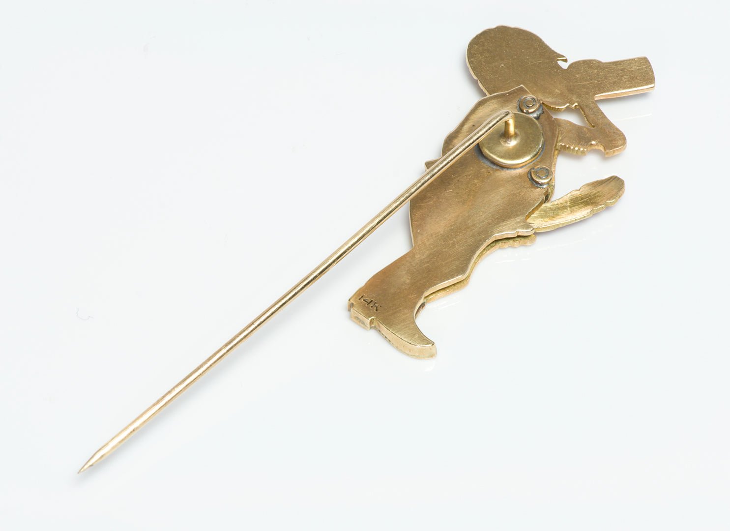 Vintage Gold Enamel Naughty Erotic Mechanical Stick Pin