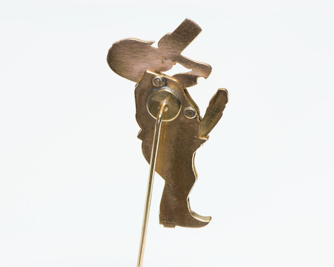 Vintage Gold Enamel Naughty Erotic Mechanical Stick Pin