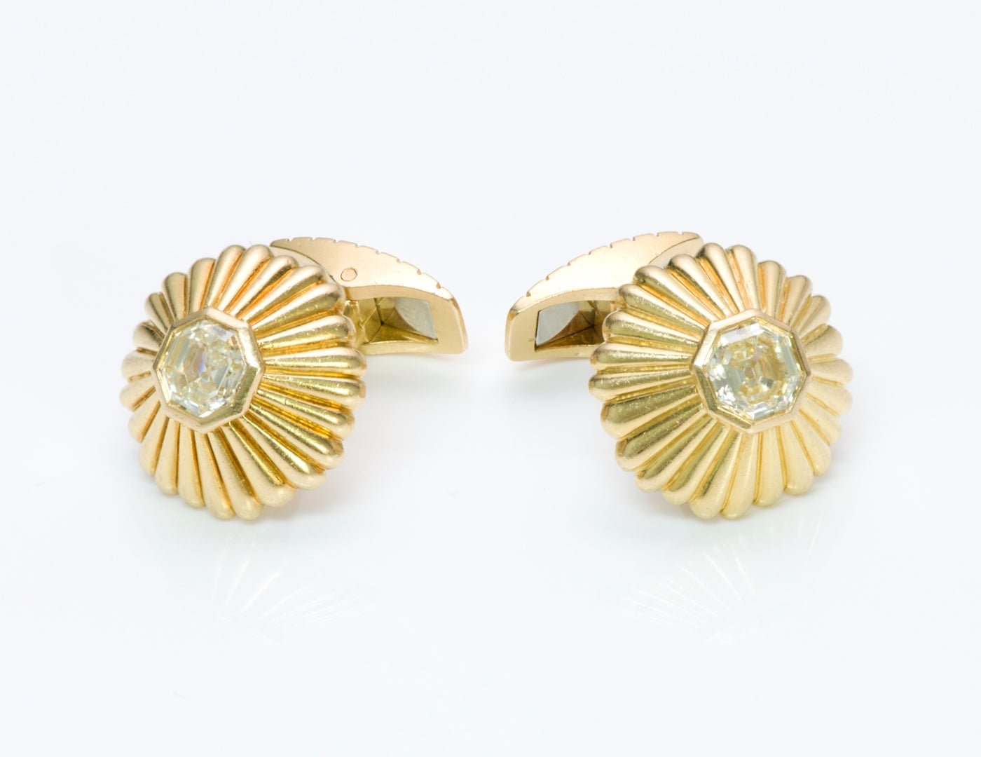 Vintage Gold Fancy Cut Diamond Cufflinks