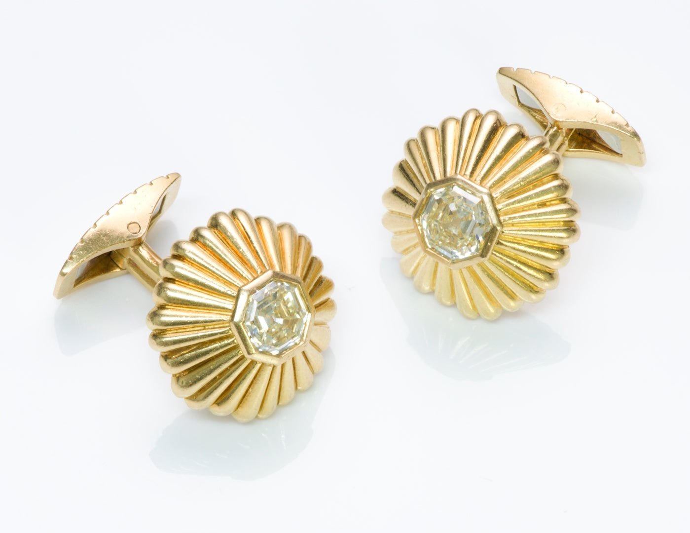 Vintage Gold Fancy Cut Diamond Cufflinks