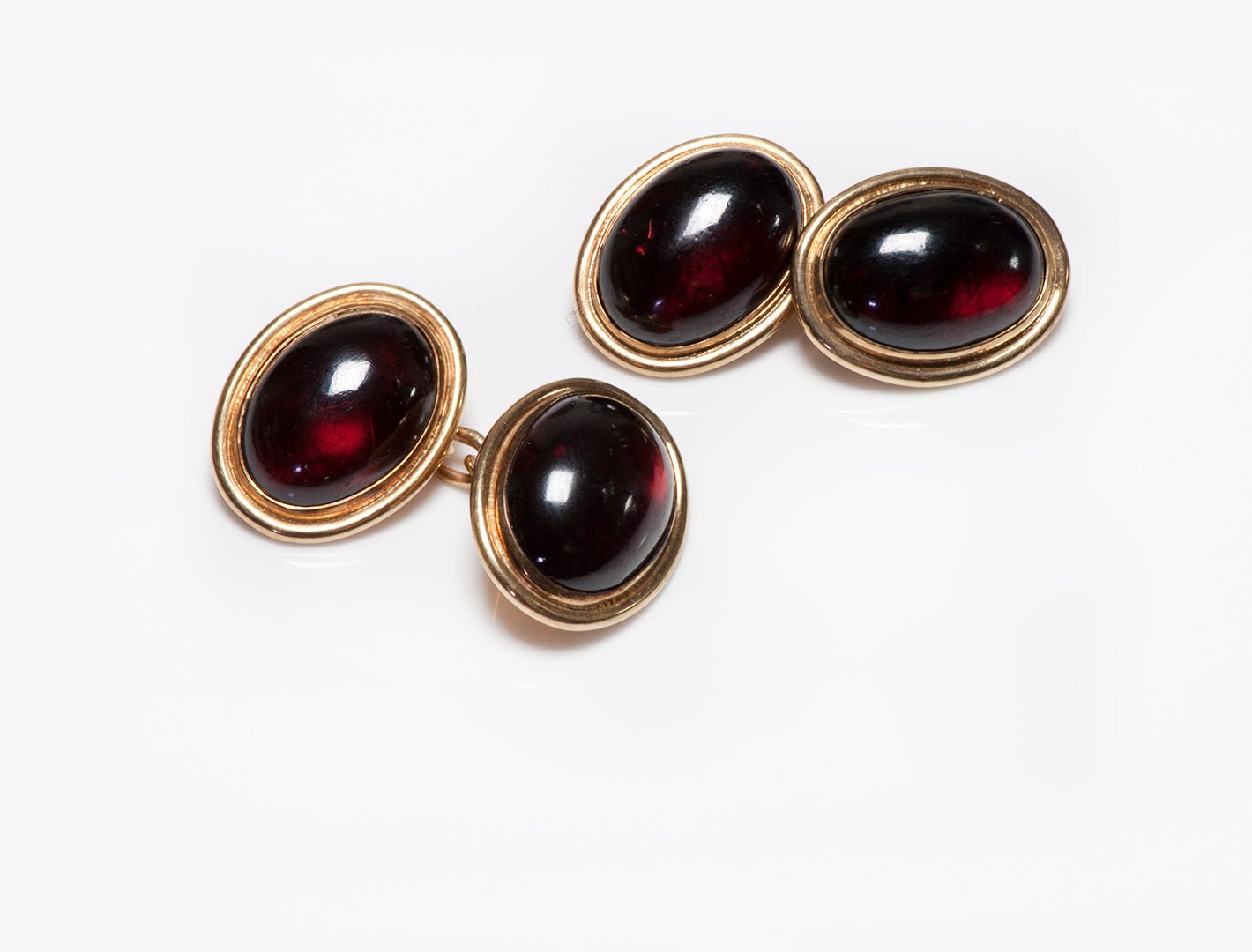 Vintage Gold Garnet Cufflinks