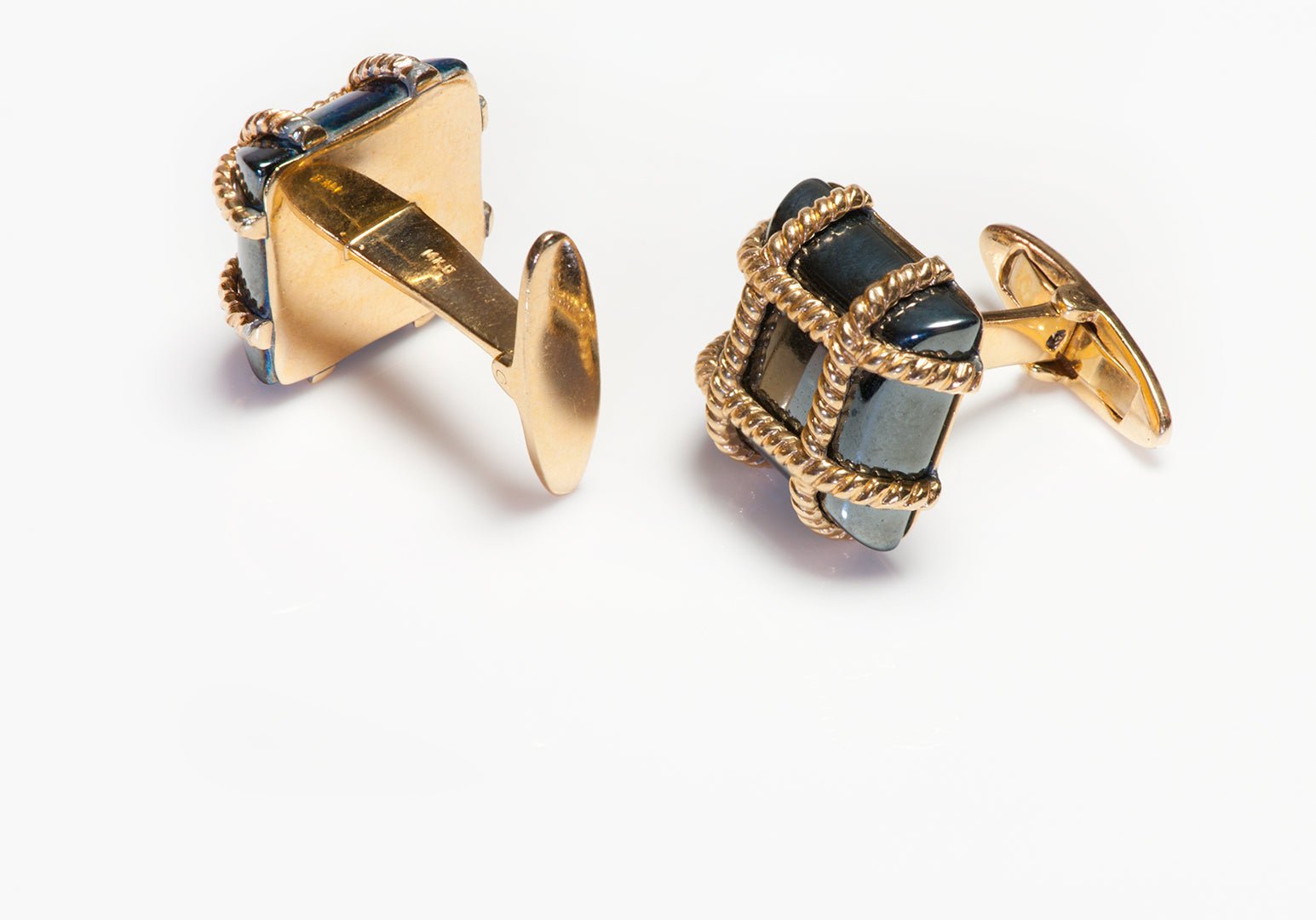 Vintage Gold Hematite Cufflinks