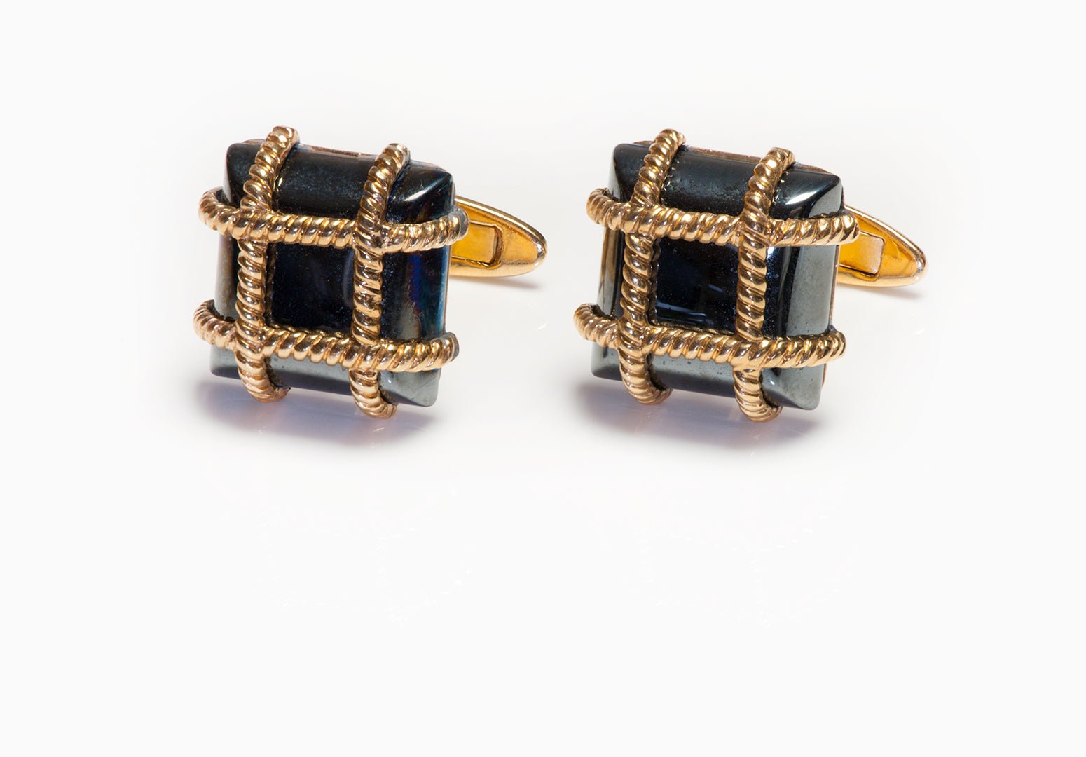 Vintage Gold Hematite Cufflinks