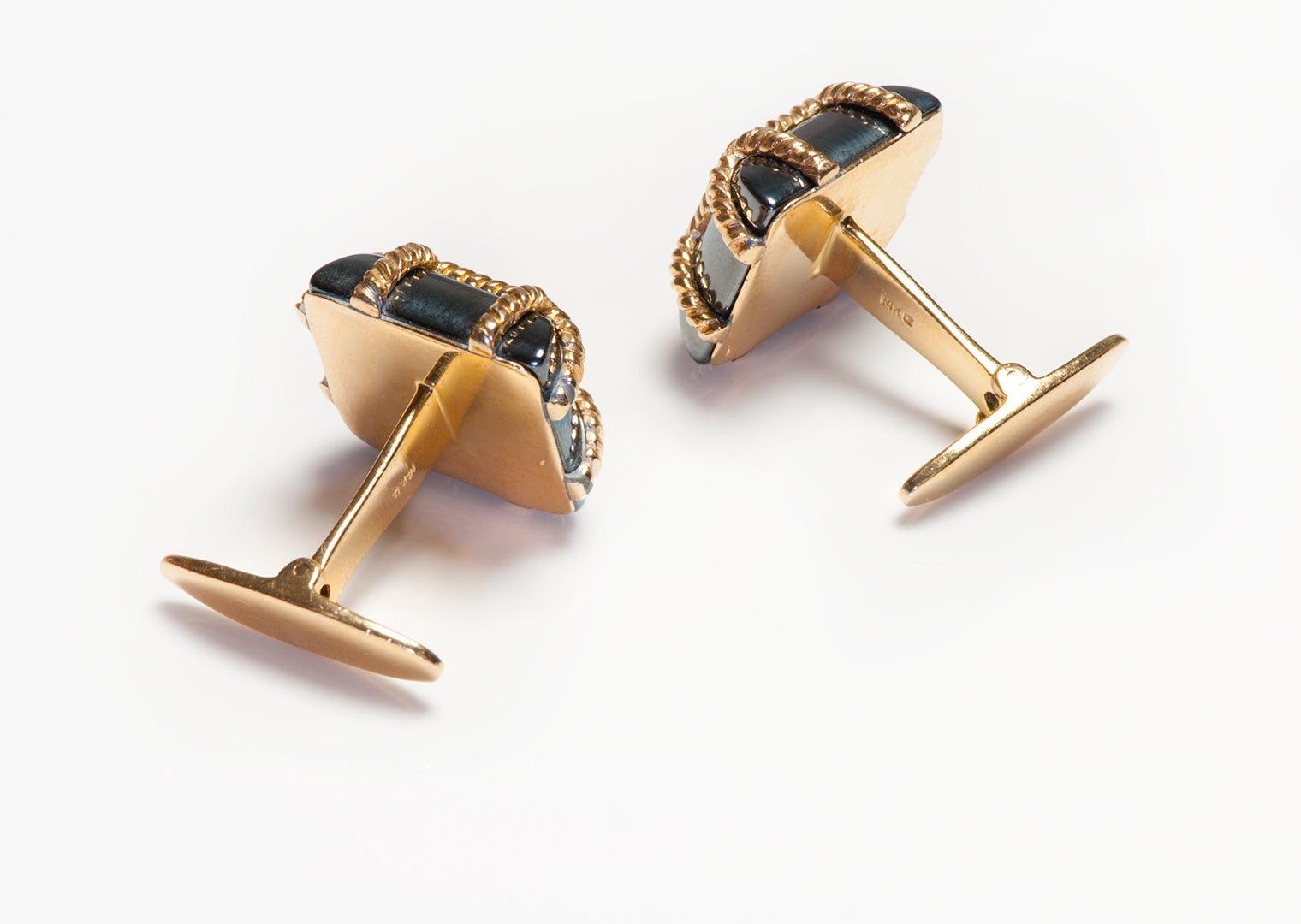 Vintage Gold Hematite Cufflinks