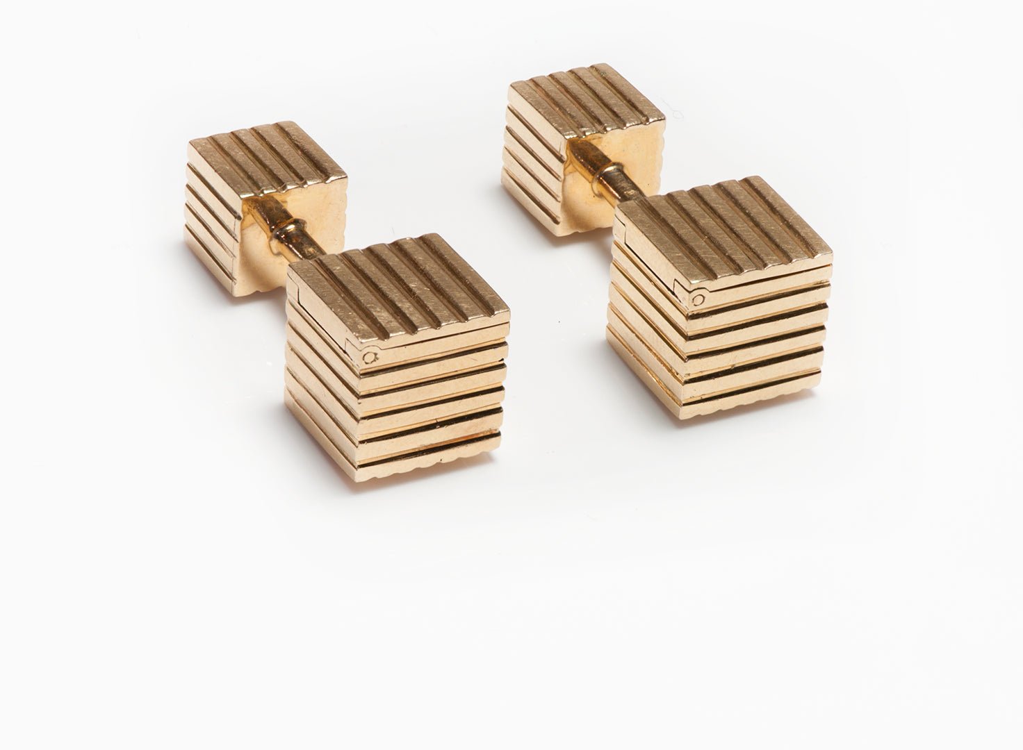 Vintage Gold Hinge Box Geometric Cufflinks