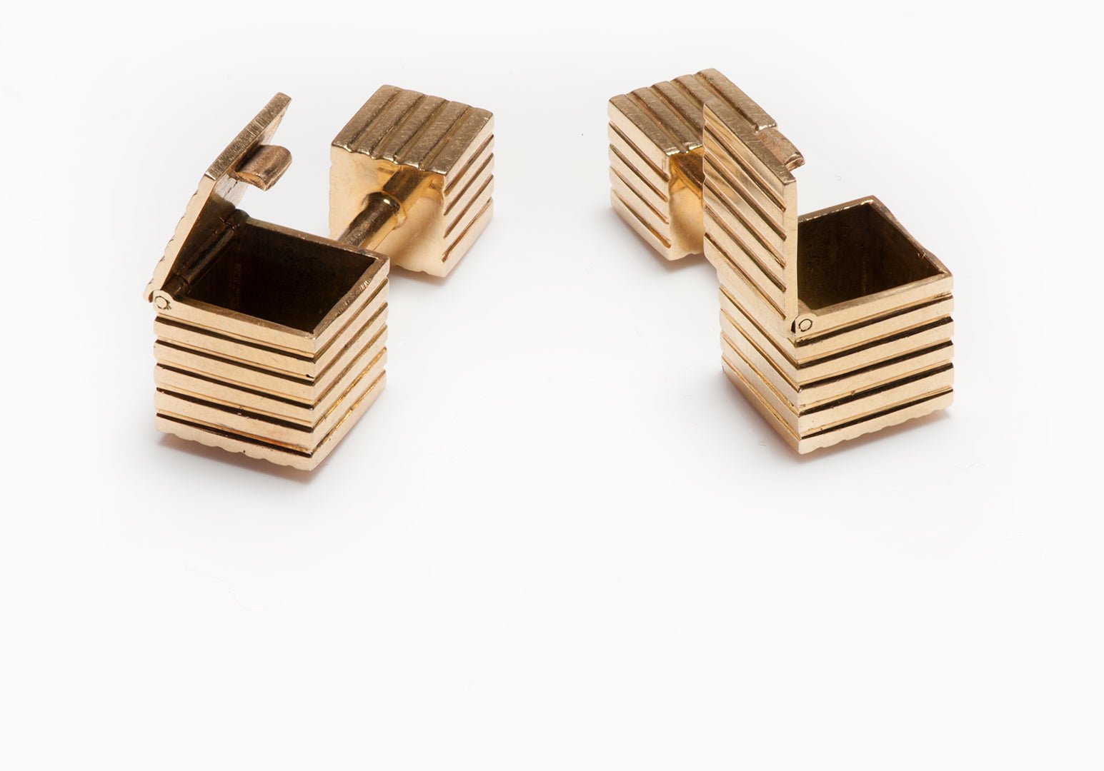 Vintage Gold Hinge Box Geometric Cufflinks