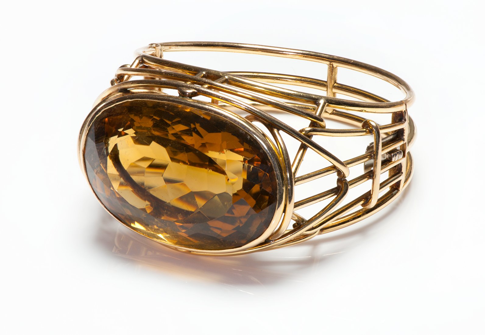 Vintage Gold Large Citrine Bracelet