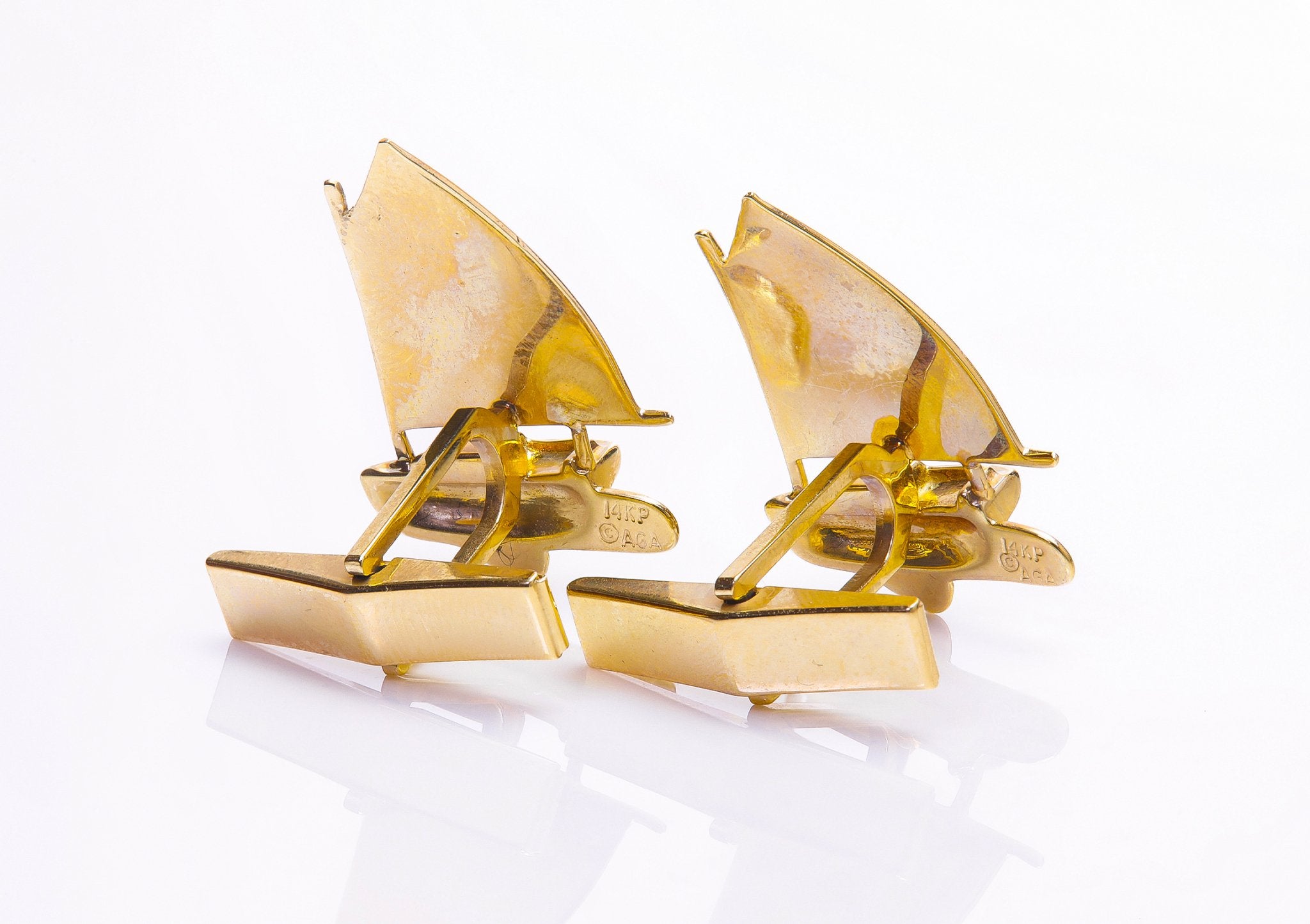 Vintage Gold Sailboat Cufflinks