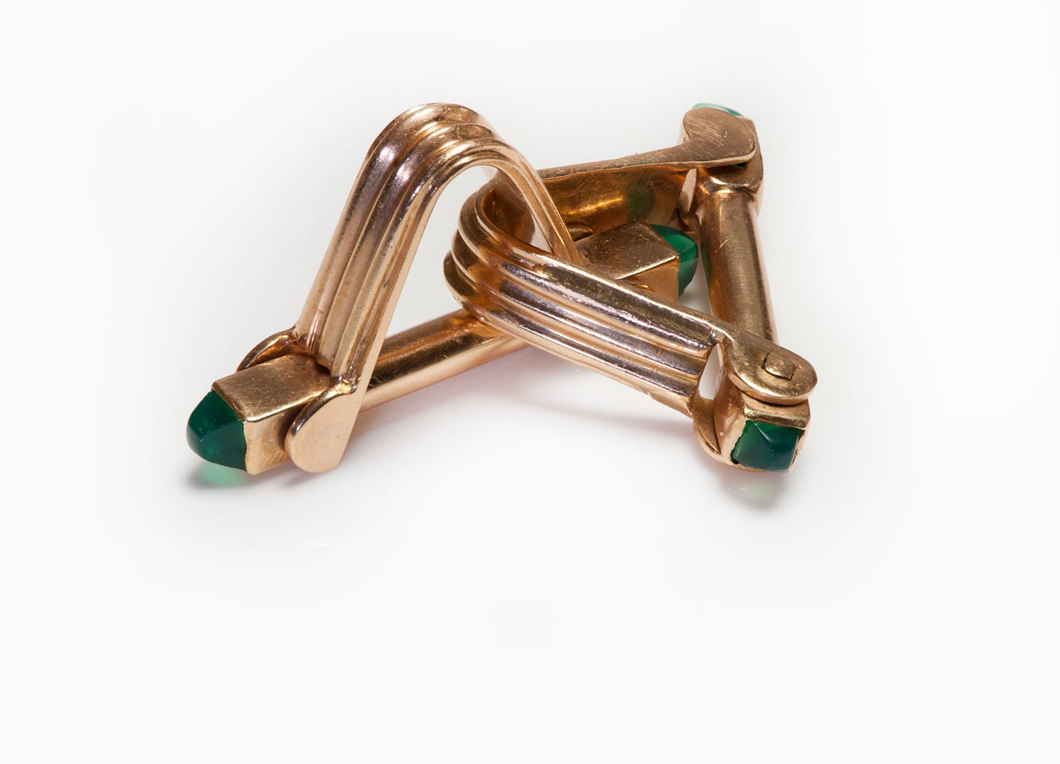 Vintage Gold Tourmaline Stirrup Cufflinks