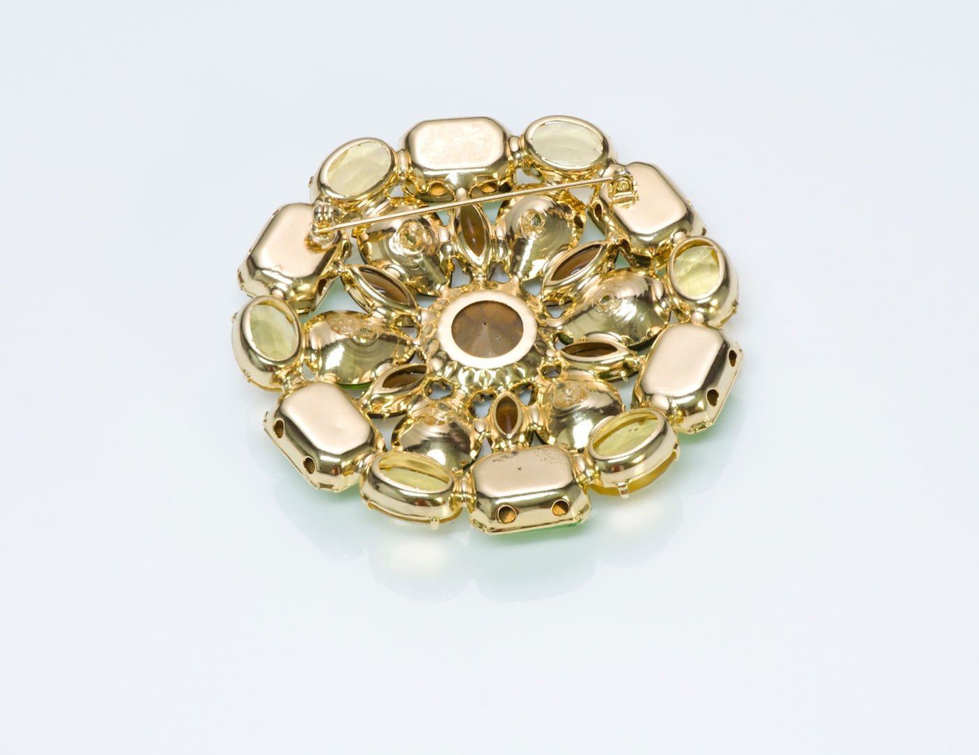 Vintage Green Crystal Brooch