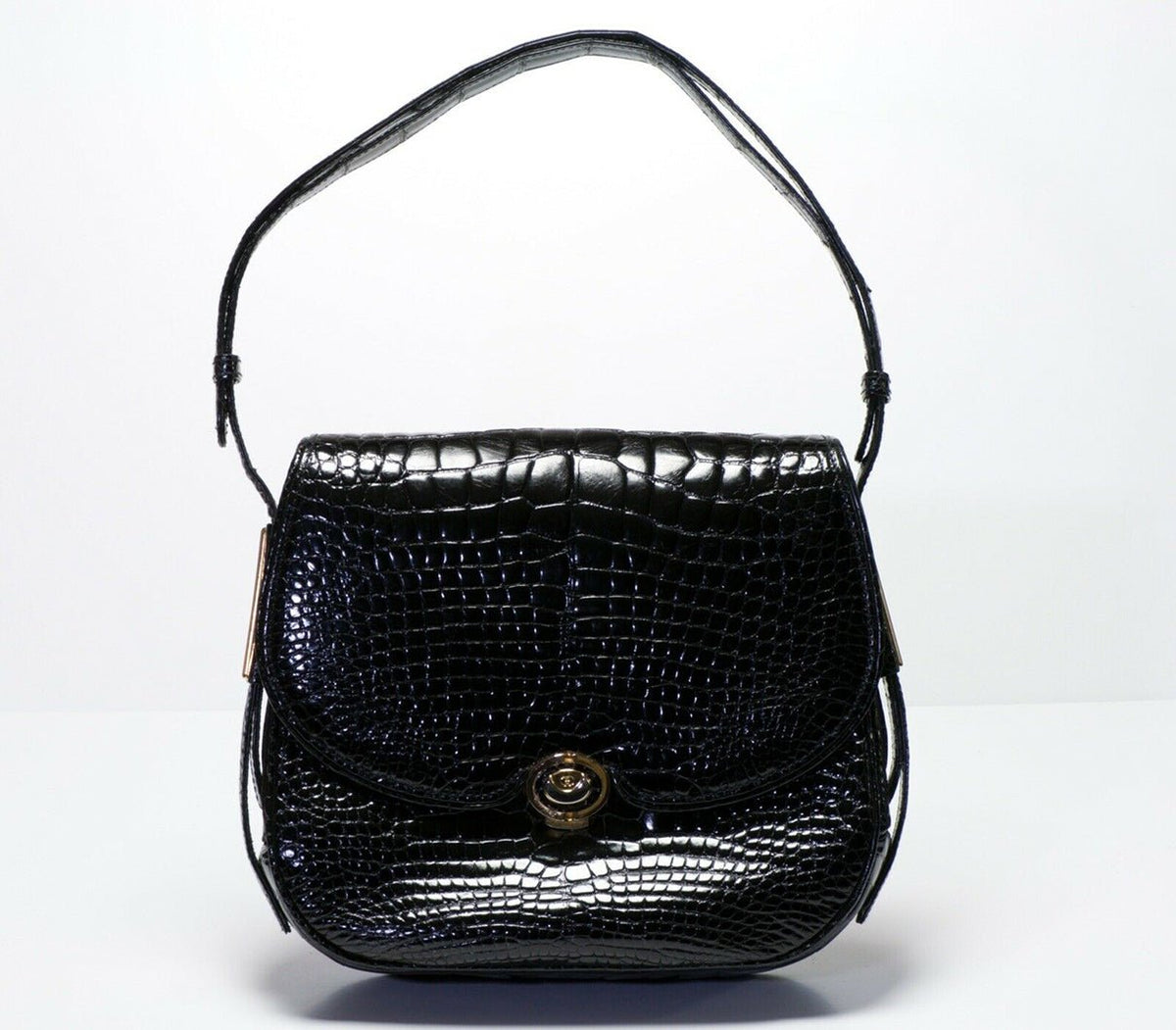 Vintage GUCCI Black Crocodile Flap Women