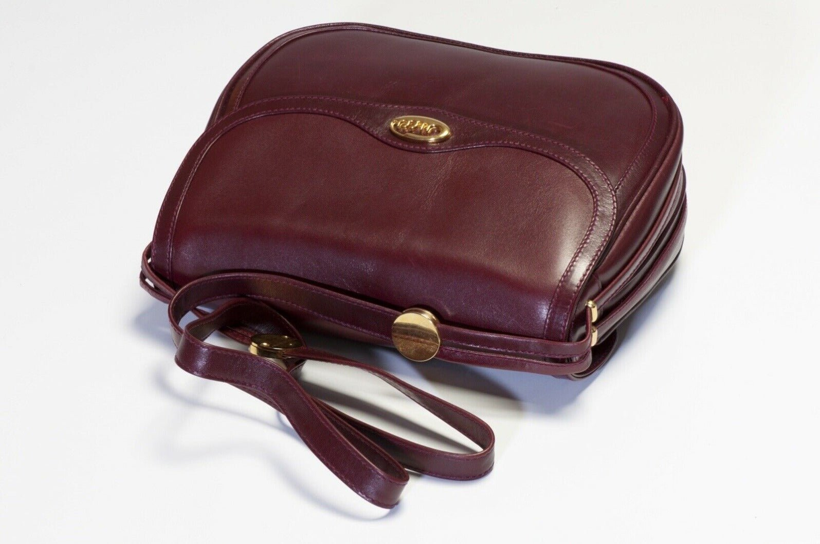 Vintage GUCCI Burgundy Leather Saddle Women’s Crossbody Bag