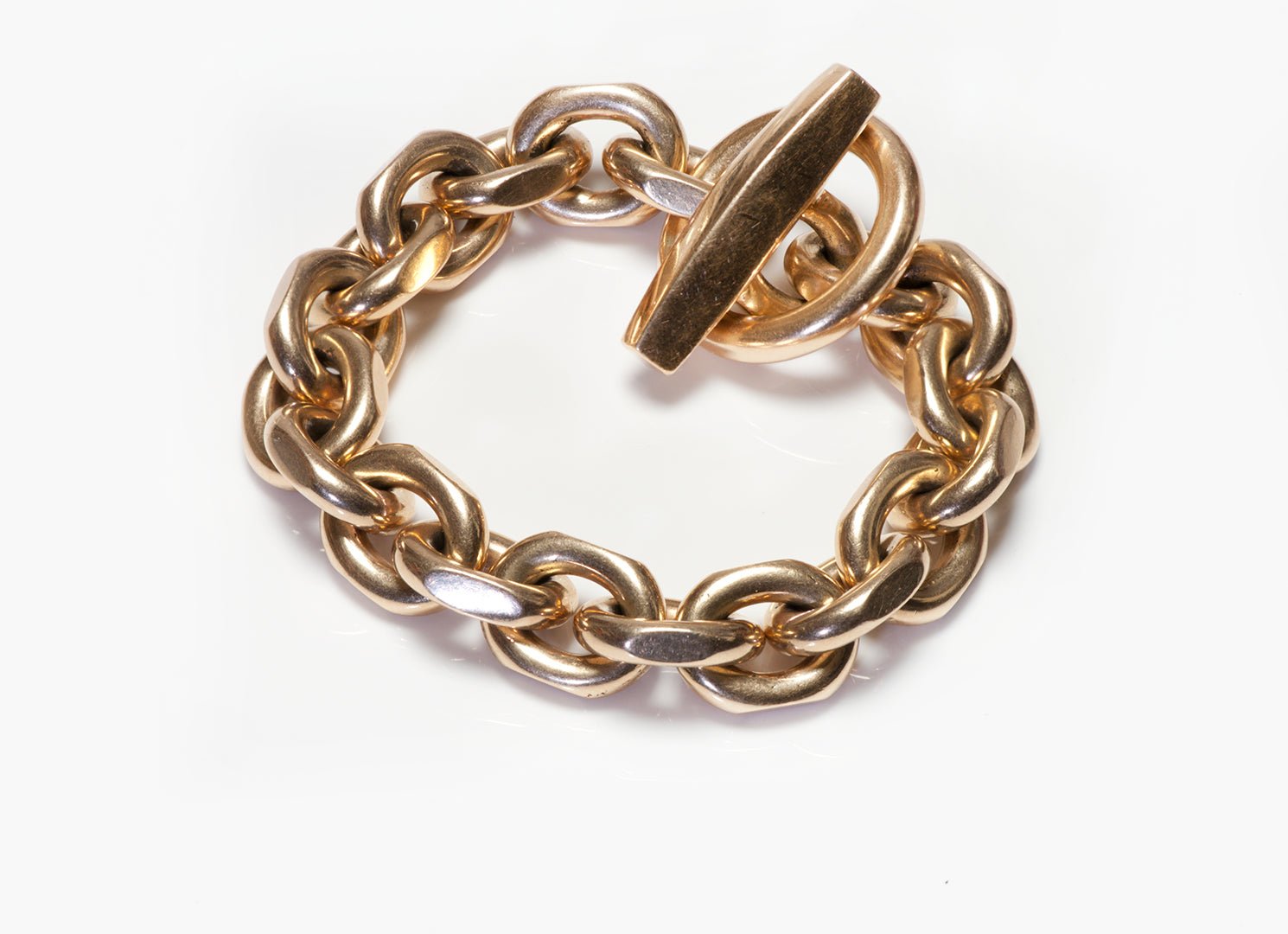 Vintage Heavy 14K Yellow Gold Chain Link Bracelet