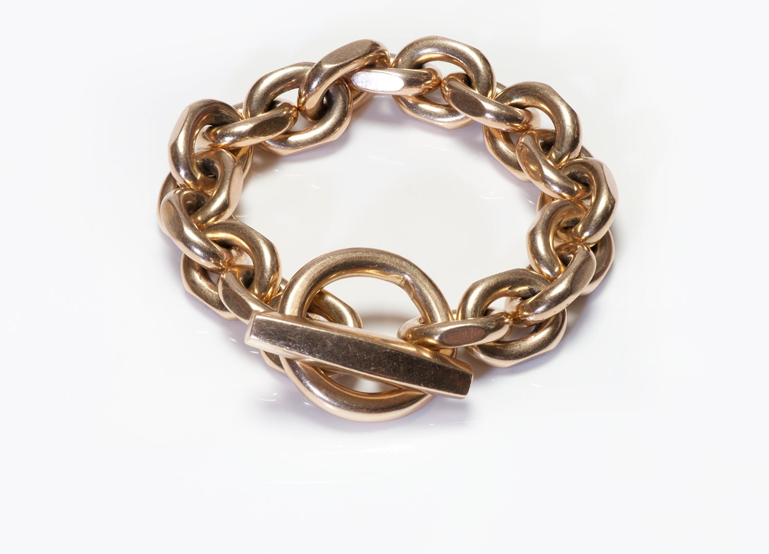 Vintage Heavy 14K Yellow Gold Chain Link Bracelet