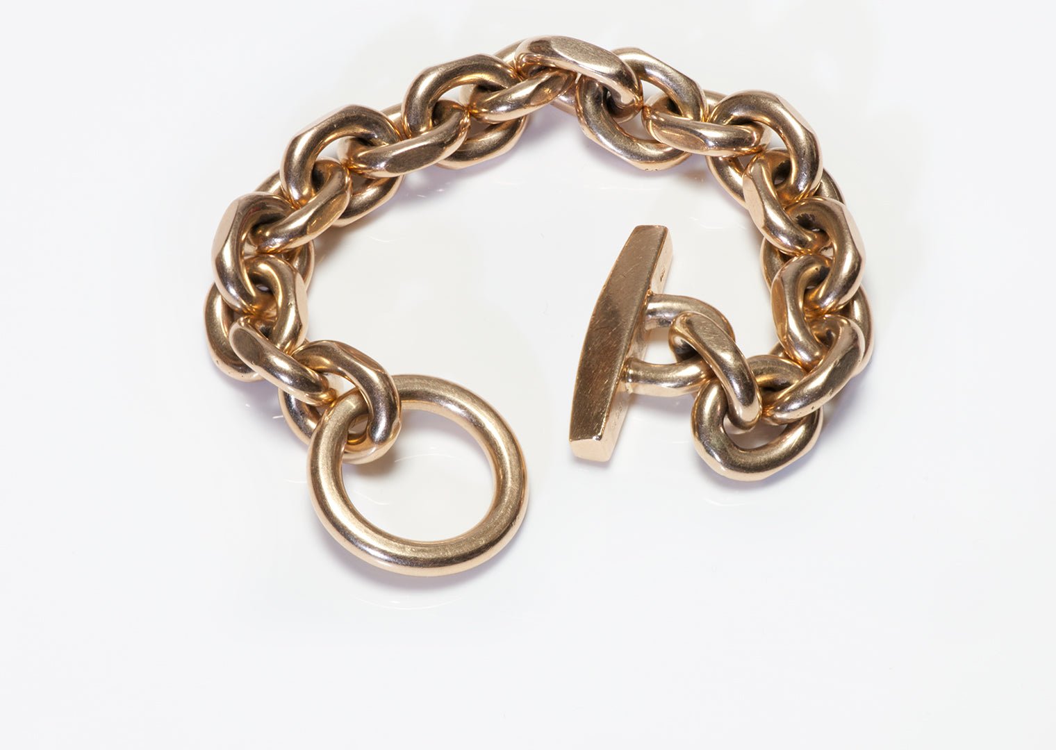 Vintage Heavy 14K Yellow Gold Chain Link Bracelet