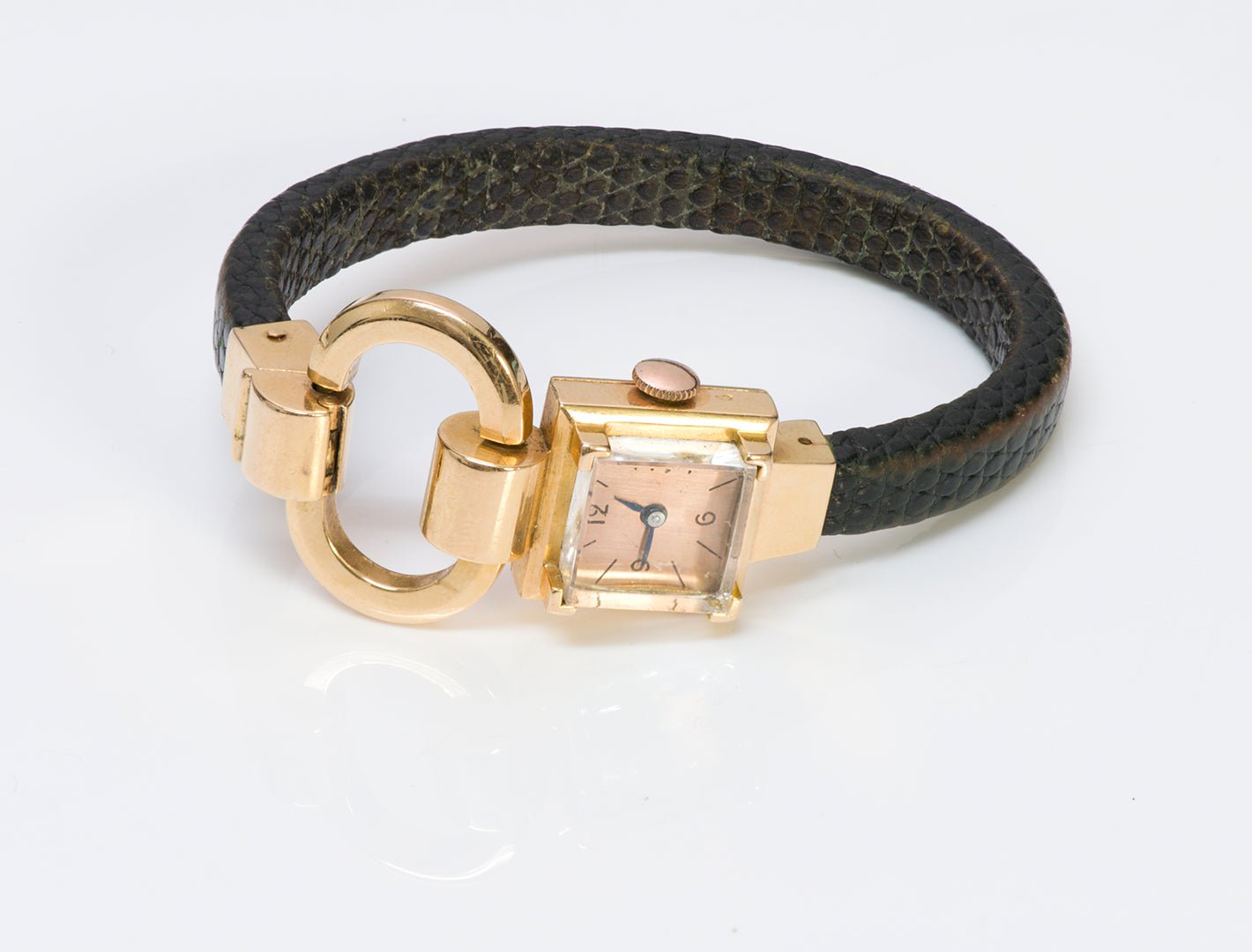Vintage Hermes Universal Geneve Gold Watch