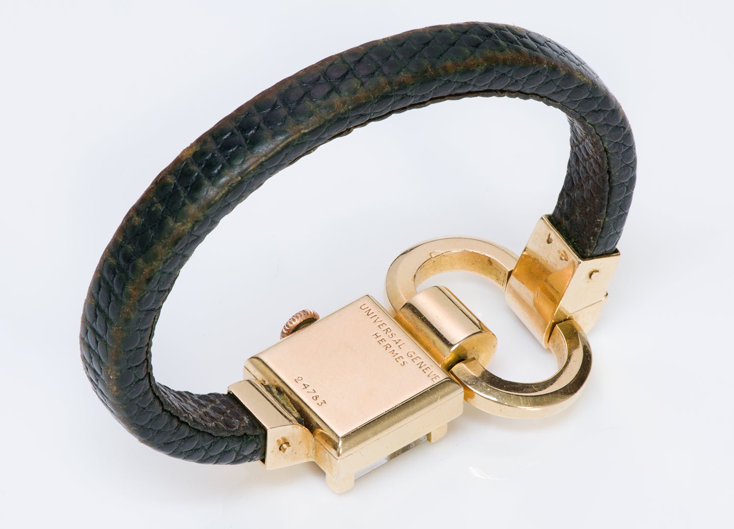Vintage Hermes Universal Geneve Gold Watch