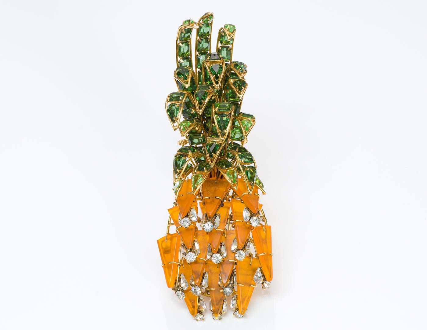 Vintage Iradj Moini Crystal Pineapple Pin Brooch