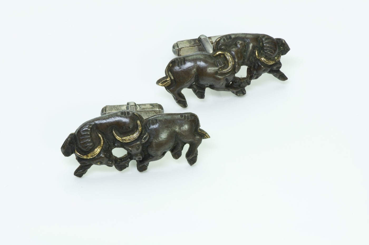Vintage Japanese Silver Bull Cufflinks