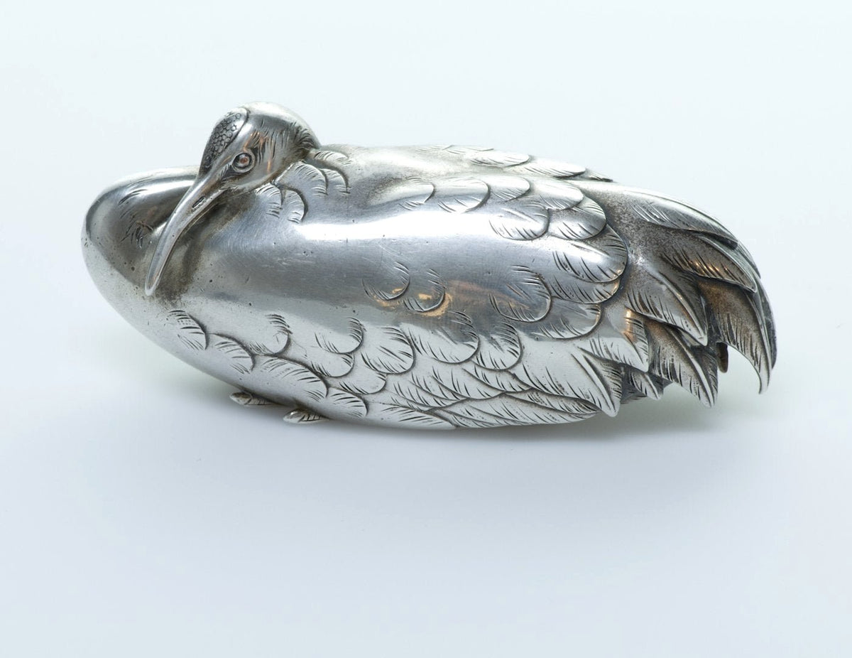 Vintage Japanese Silver Crane Bird