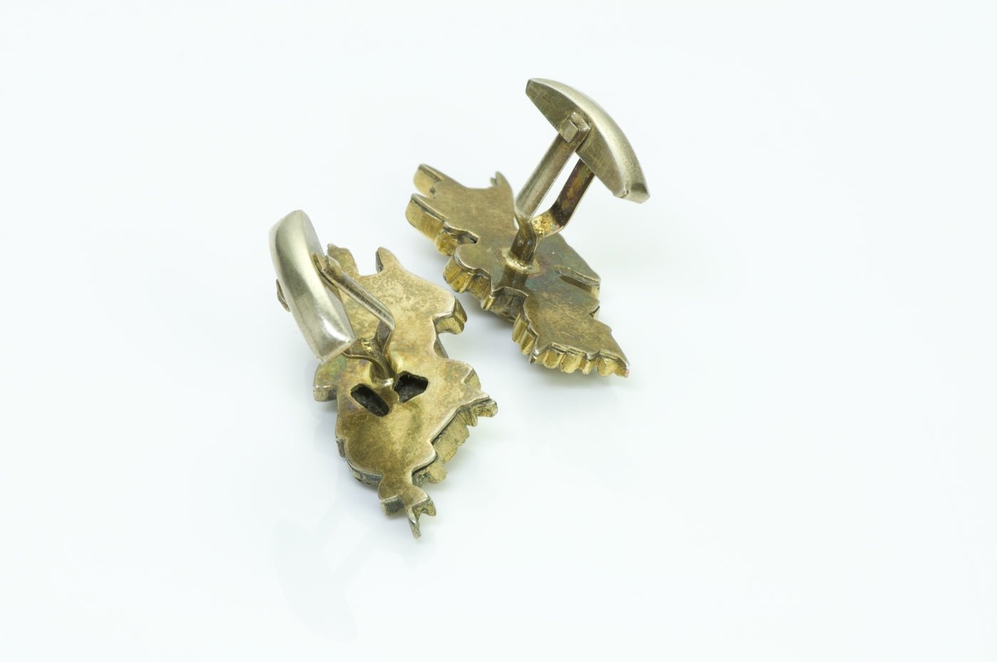 Vintage Japanese Silver Floral Cufflinks