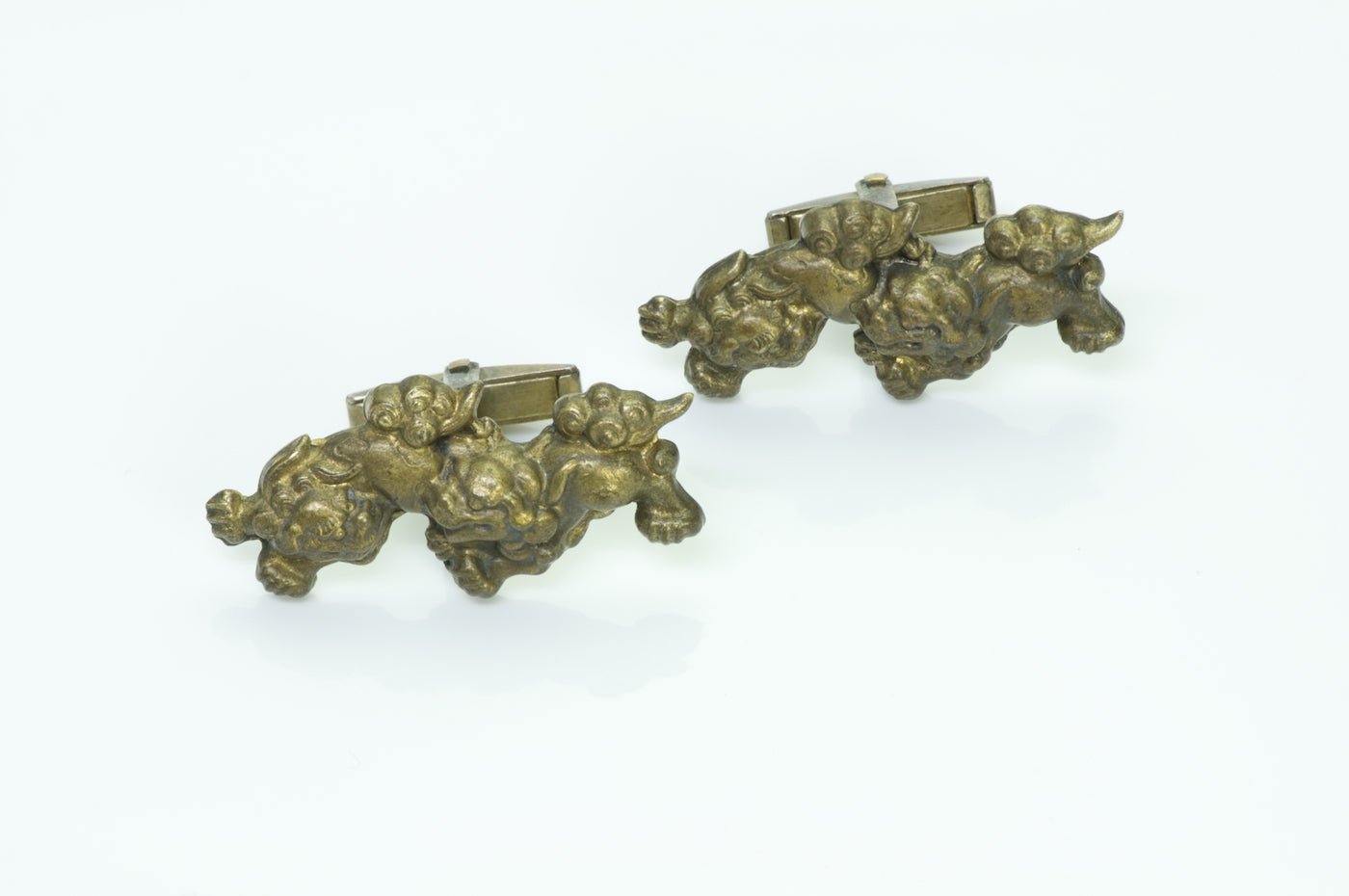 Vintage Japanese Silver Lion Cufflinks