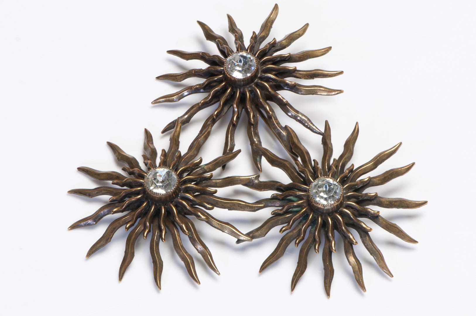 Vintage Joseff of Hollywood Crystal Sun Sunburst Brooch