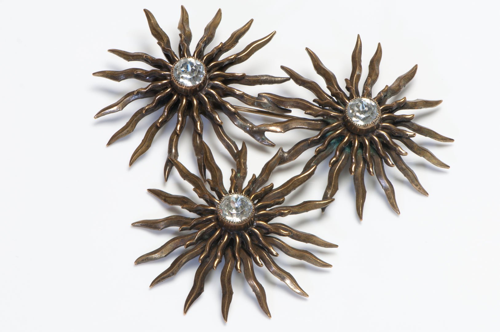 Vintage Joseff of Hollywood Crystal Sun Sunburst Brooch