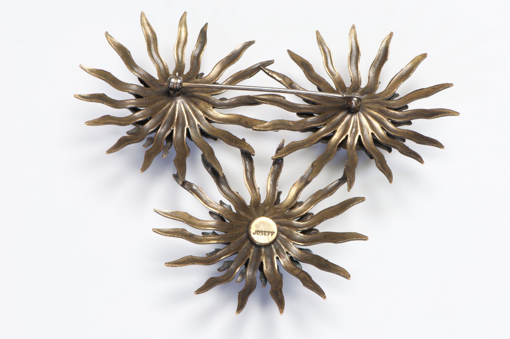 Vintage Joseff of Hollywood Crystal Sun Sunburst Brooch