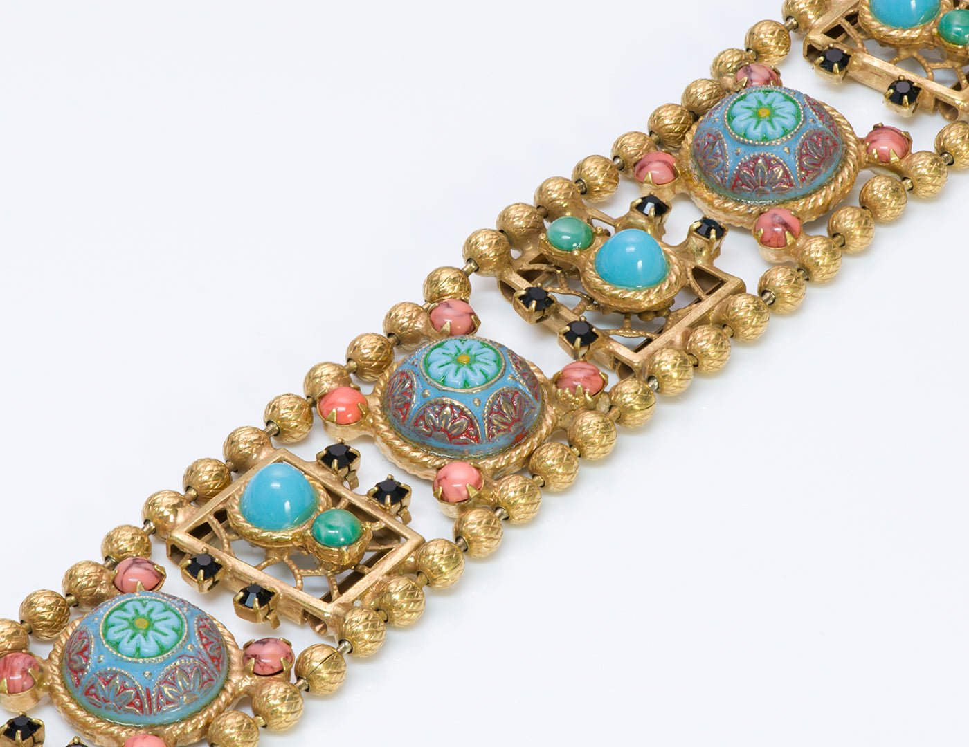 Vintage Juliana Delizza Elster Marrocan Matrix Enamel Bracelet