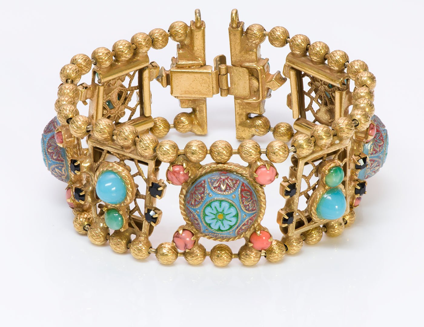 Vintage Juliana Delizza Elster Marrocan Matrix Enamel Bracelet