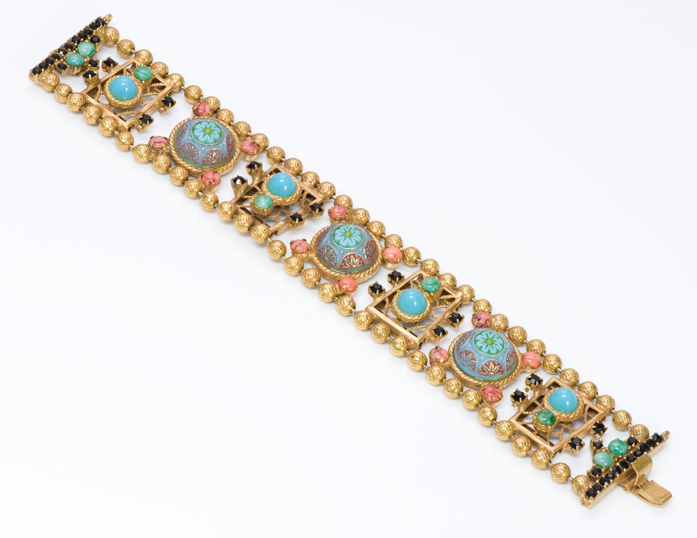 Vintage Juliana Delizza Elster Marrocan Matrix Enamel Bracelet