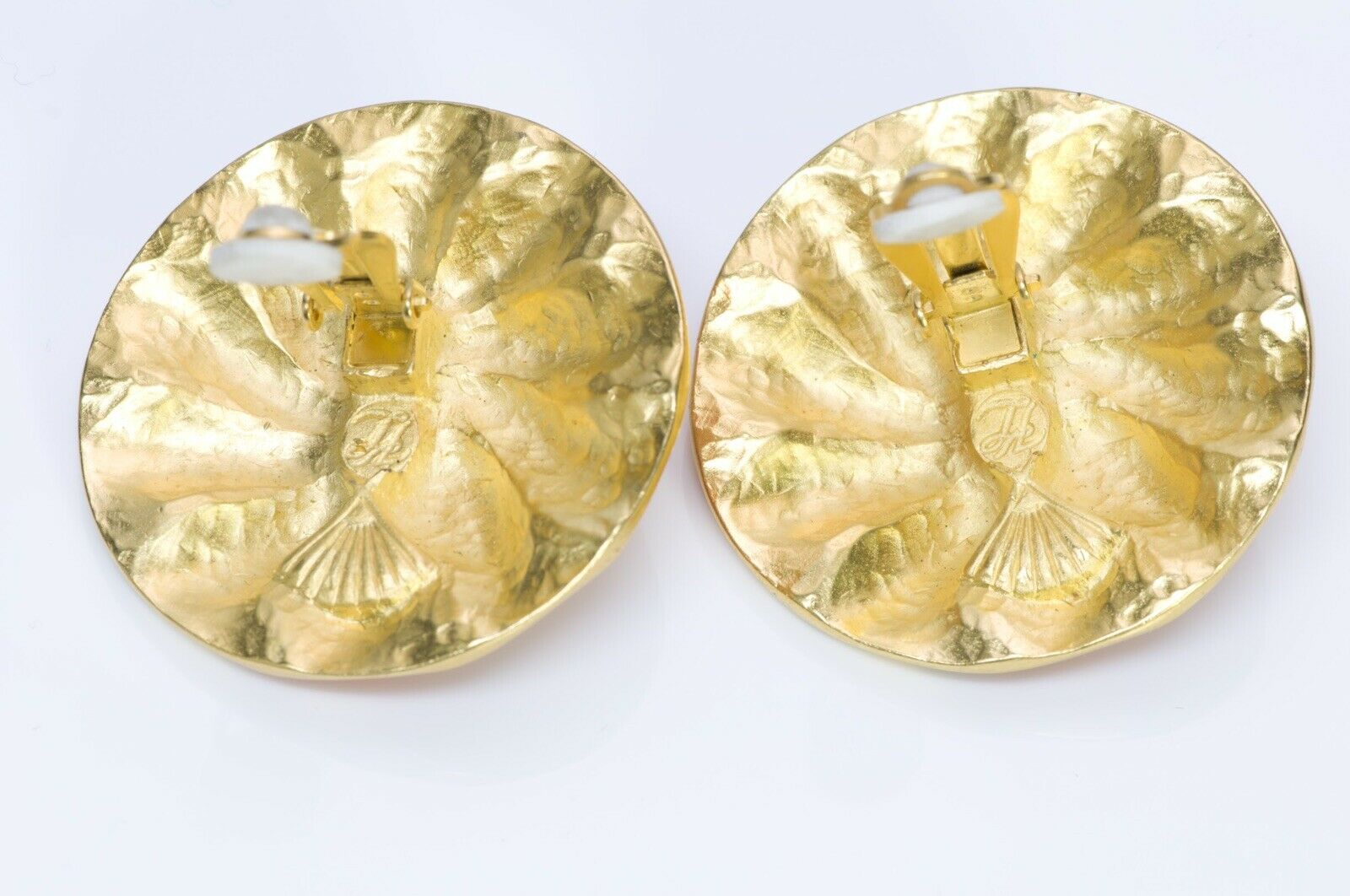 Vintage Karl Lagerfeld Paris Enamel Pearl Earrings