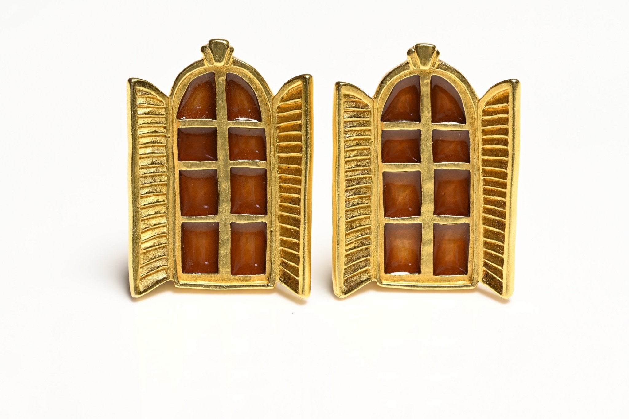 Vintage Karl Lagerfeld Paris French Window Enamel Earrings