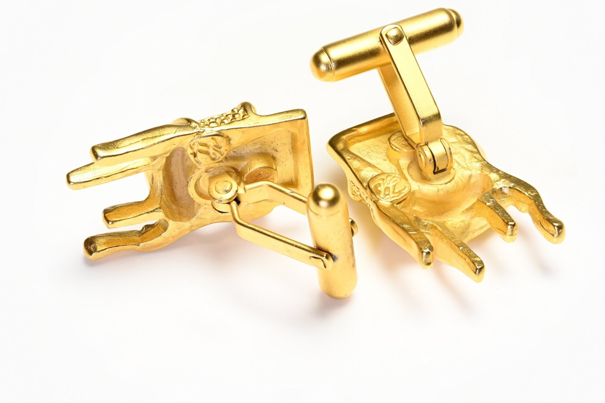 Vintage Karl Lagerfeld Paris Gold Plated Louis XIV Chair Cufflinks