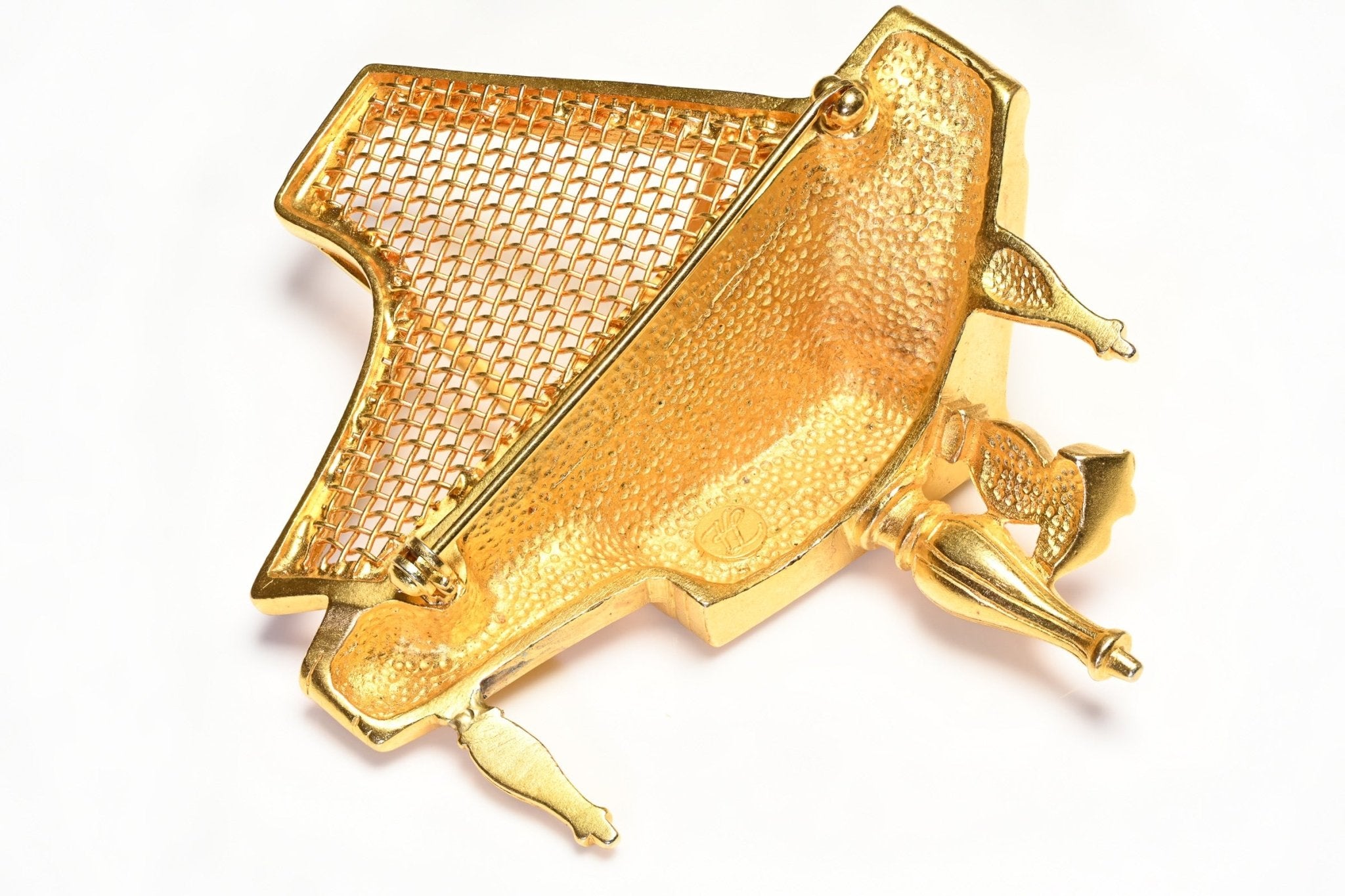 Vintage Karl Lagerfeld Paris Gold Plated Piano Brooch