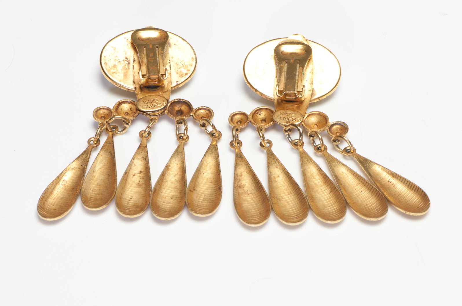 Vintage Kate Hines Faux Pearl Tassel Drop Earrings
