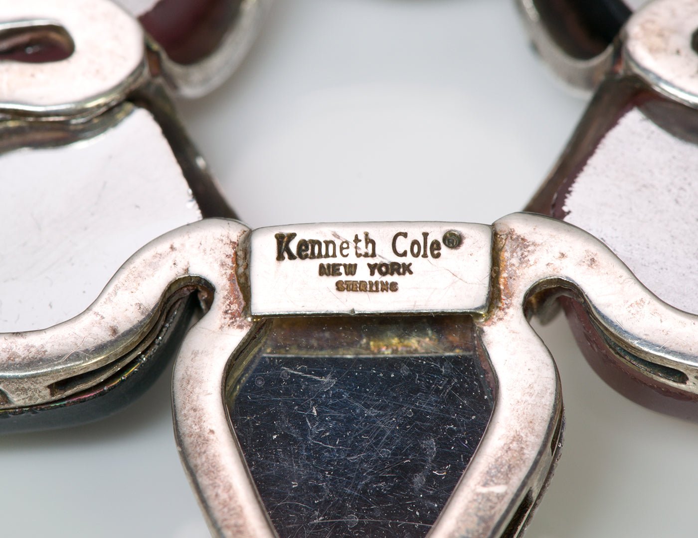 Vintage Kenneth Cole New York Sterling Silver Glass Brooch