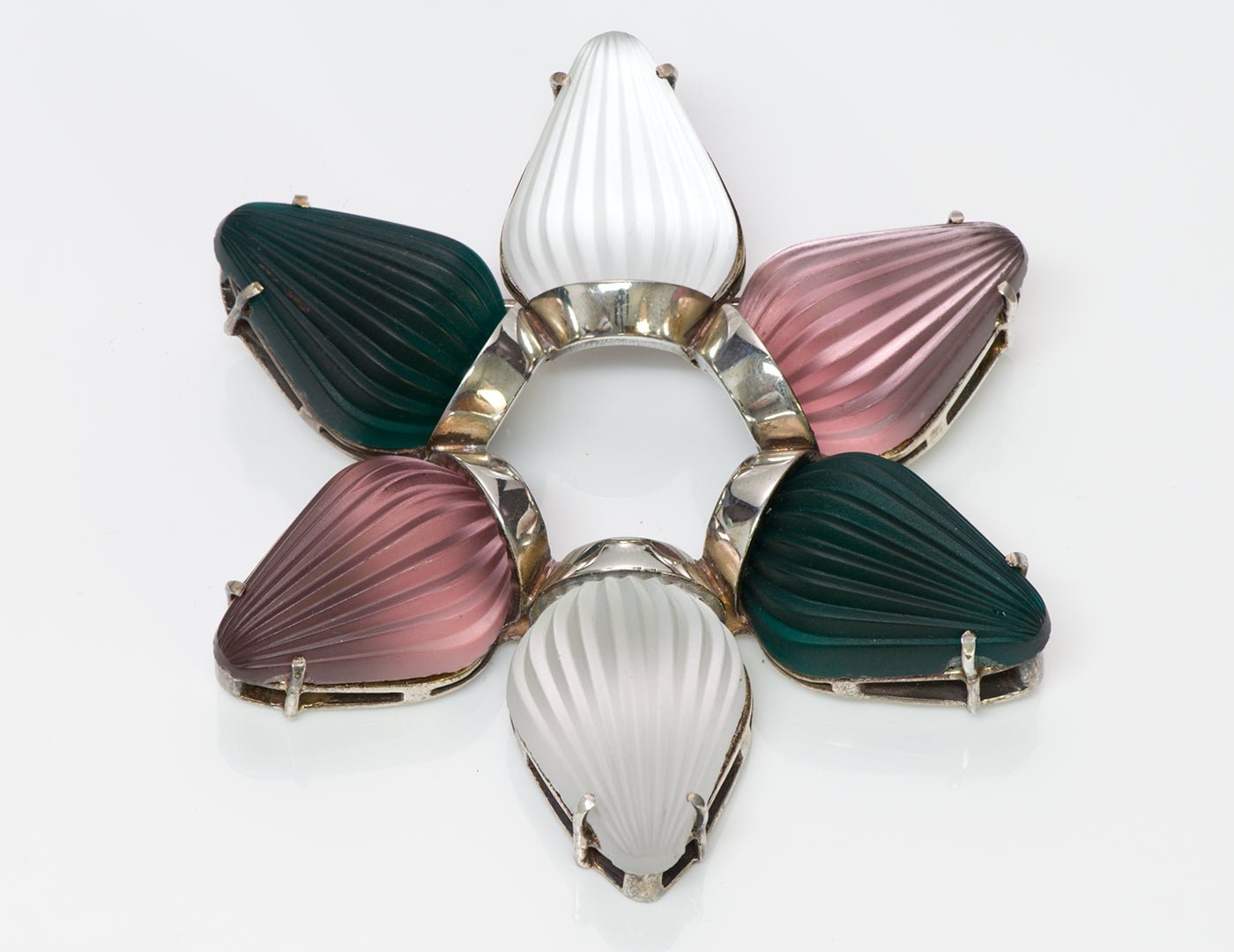 Vintage Kenneth Cole New York Sterling Silver Glass Brooch