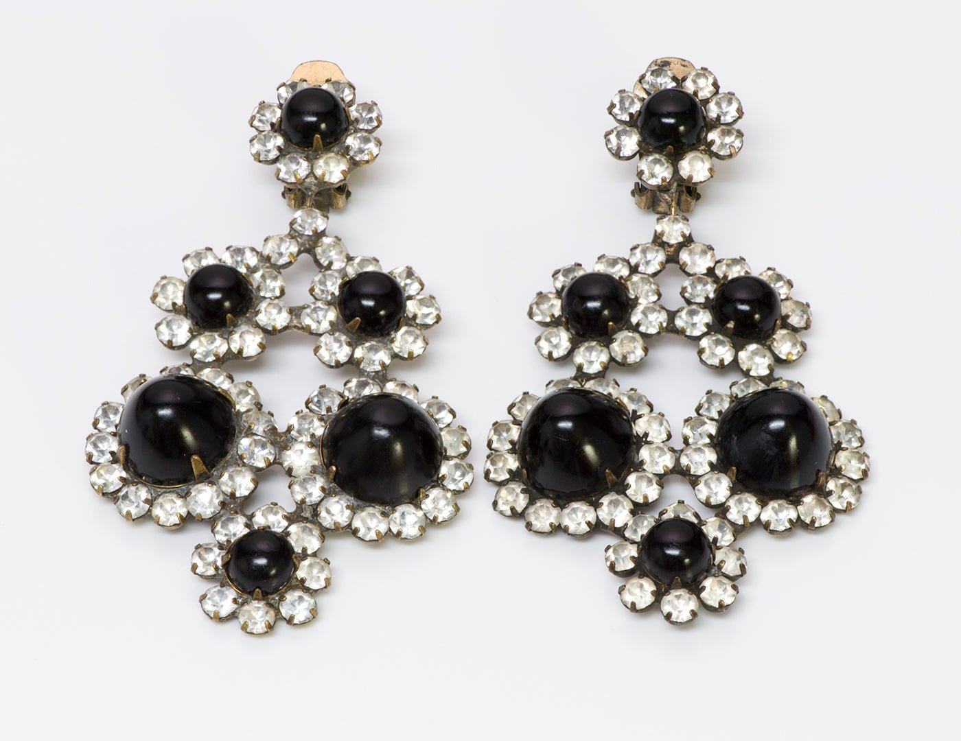 Vintage Kenneth Jay Lane KJL Cabochon Crystal Earrings