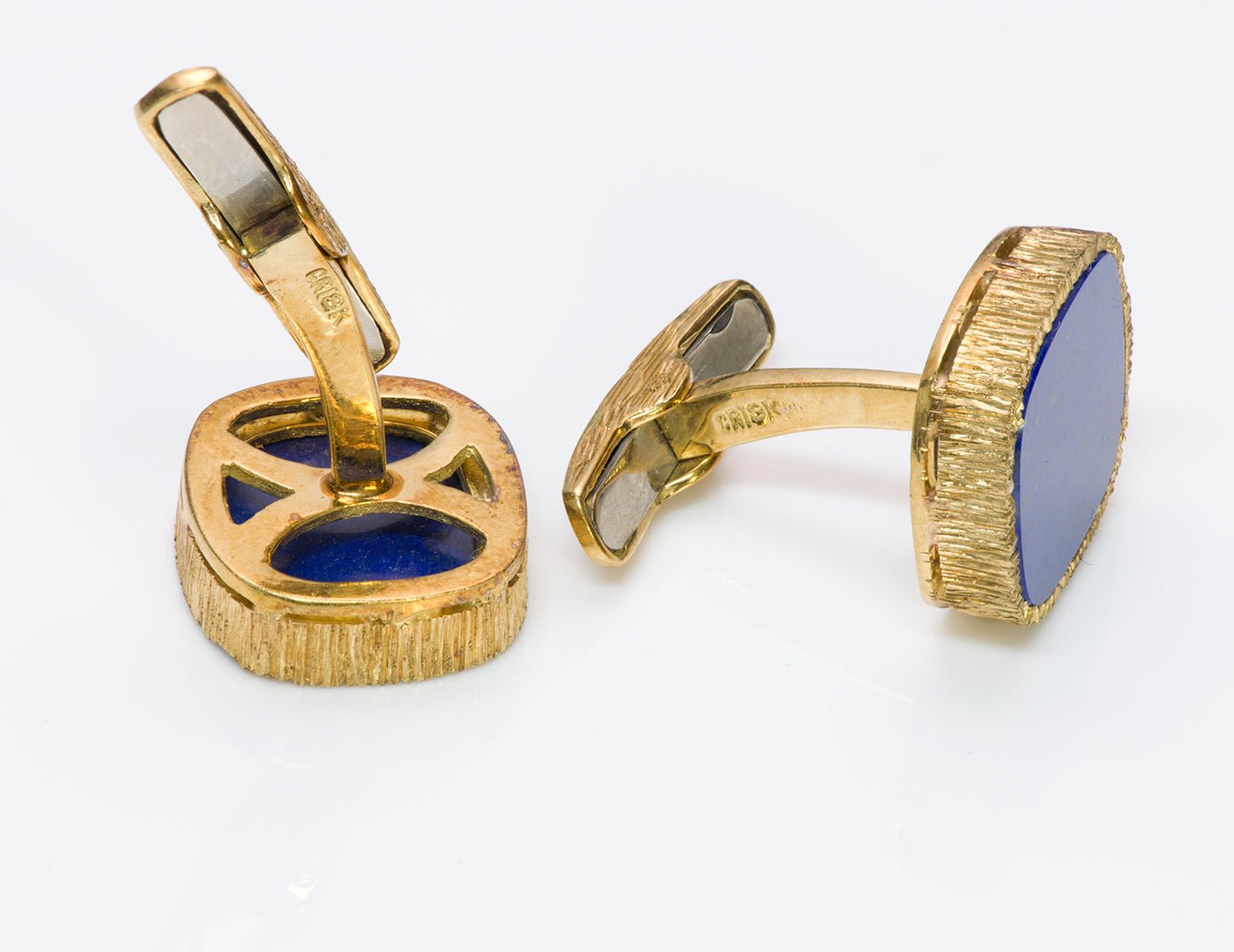 Vintage Lapis 18K Gold Cufflinks
