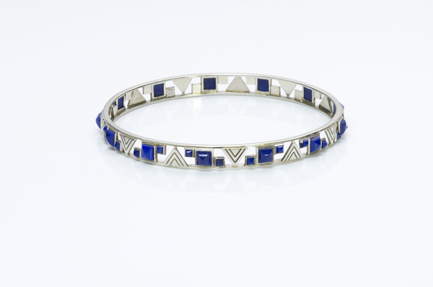 Vintage Lapis Gold Bangle Bracelet