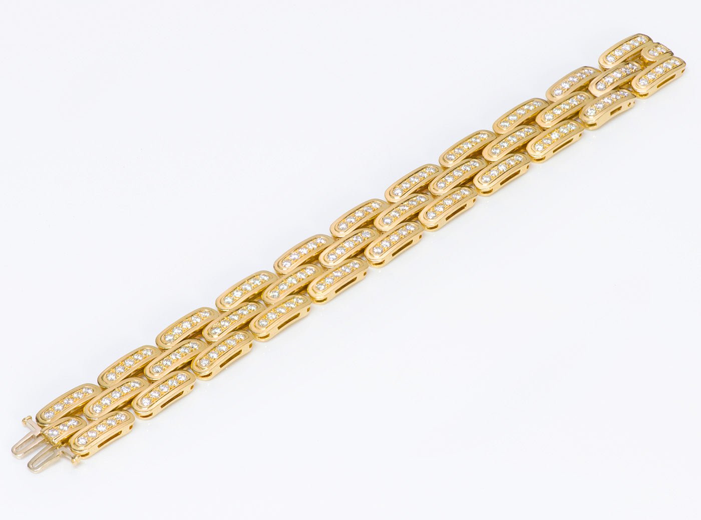 Vintage Link 18K Yellow Gold Diamond Bracelet
