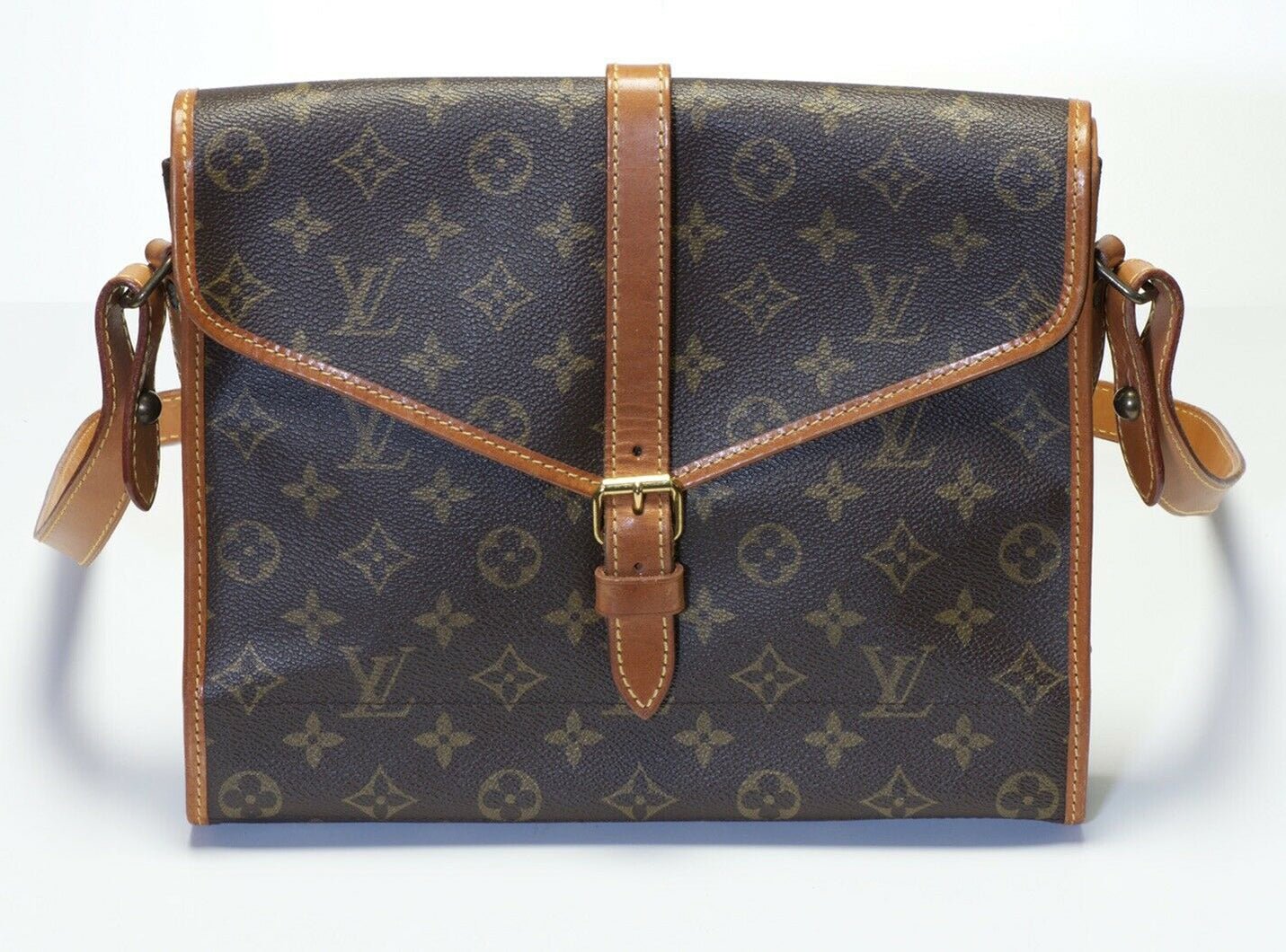 Vintage Louis Vuitton Brown Monogram Fold Over Organizer Crossbody Bag