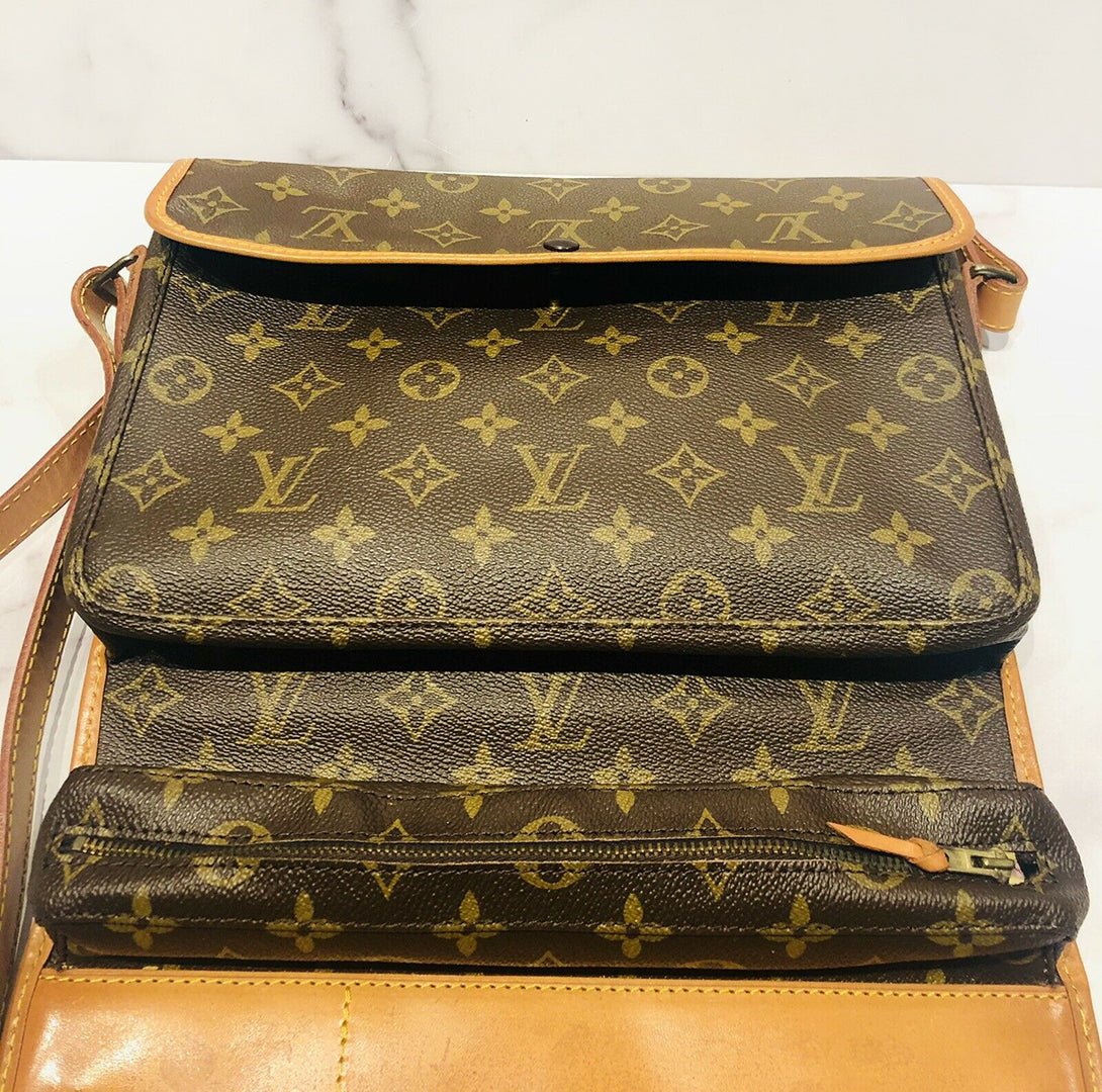 Vintage Louis Vuitton Brown Monogram Fold Over Organizer Crossbody Bag